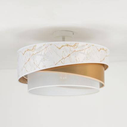 Duolla - Přisazený lustr KOBO 1xE27/15W/230V pr. 45 cm bílá/zlatá