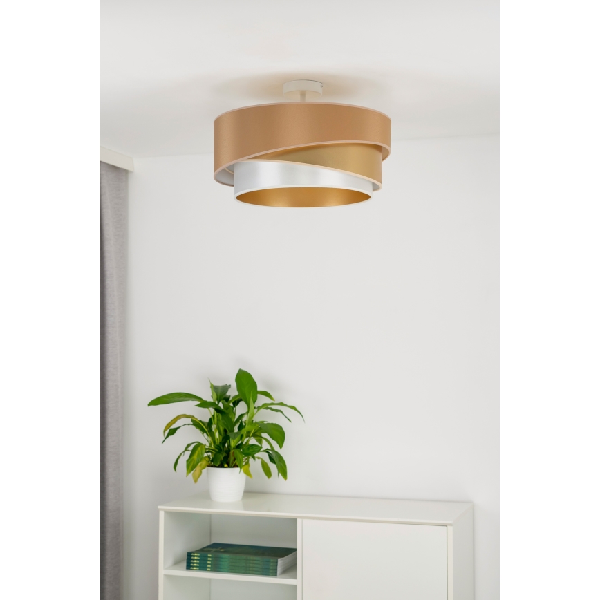 Duolla - Přisazený lustr KOBO 1xE27/15W/230V pr. 45 cm měděná/zlatá/bílá