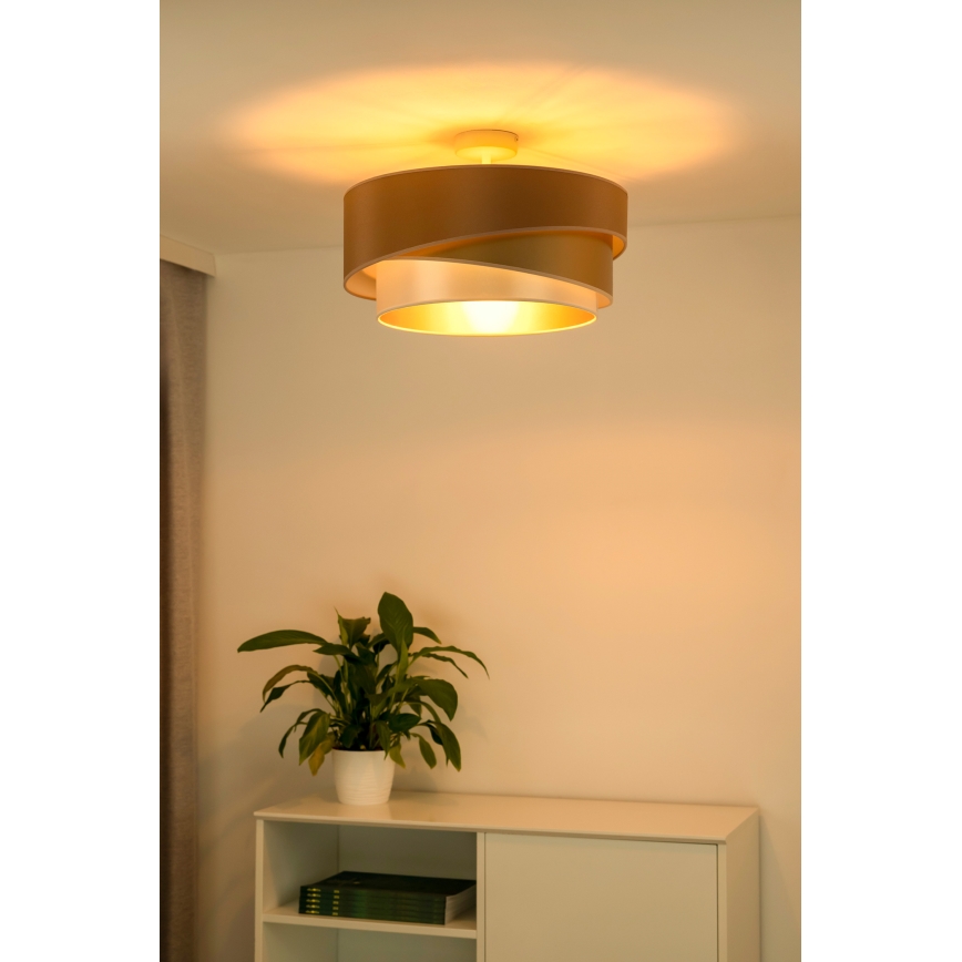 Duolla - Přisazený lustr KOBO 1xE27/15W/230V pr. 45 cm měděná/zlatá/bílá