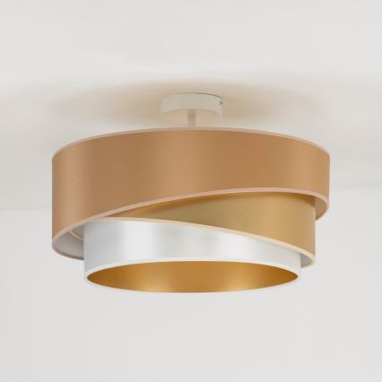 Duolla - Přisazený lustr KOBO 1xE27/15W/230V pr. 45 cm měděná/zlatá/bílá