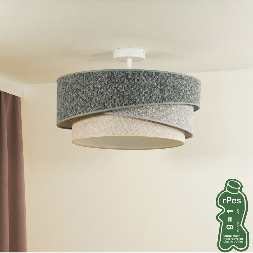 Duolla - Přisazený lustr KOBO ECO RECYCLING 1xE27/15W/230V pr. 45 cm zelená/šedá/krémová