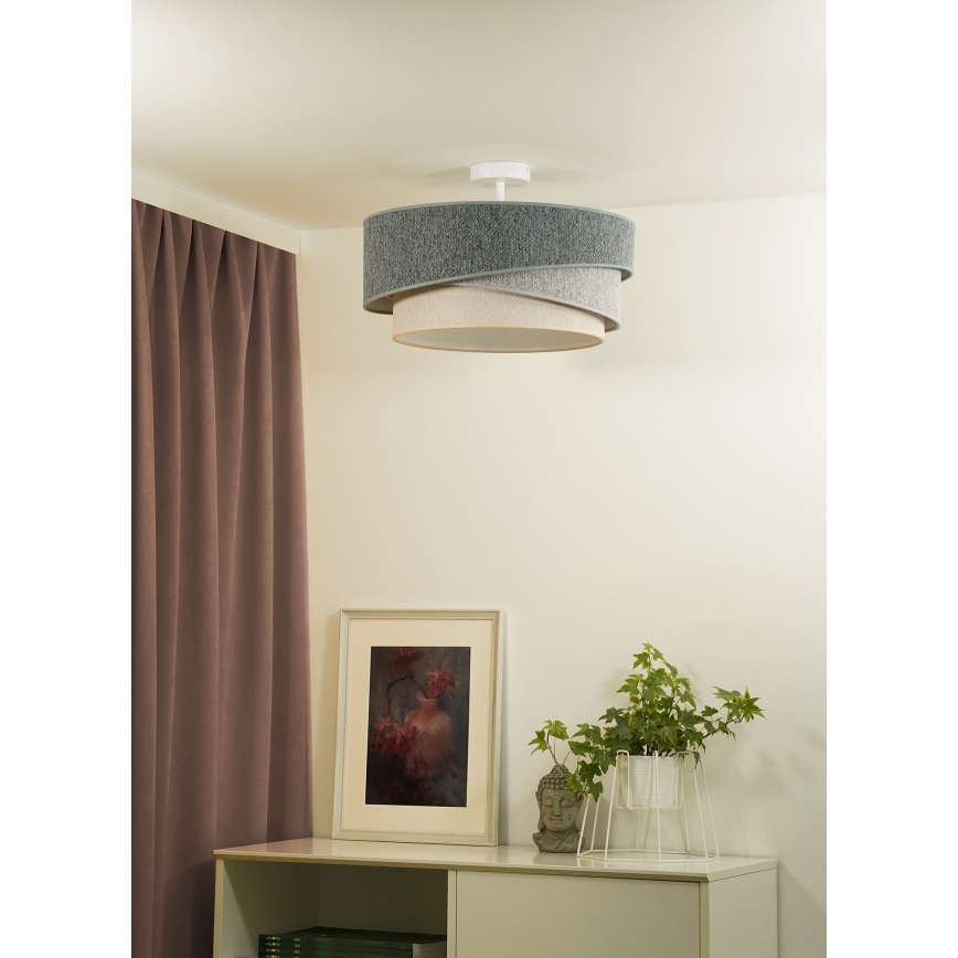 Duolla - Přisazený lustr KOBO ECO RECYCLING 1xE27/15W/230V pr. 45 cm zelená/šedá/krémová