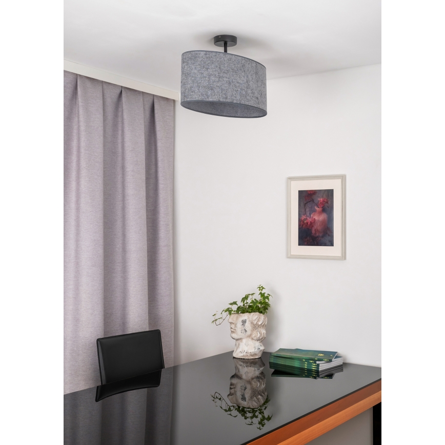 Duolla - Přisazený lustr OVAL 1xE27/15W/230V šedá