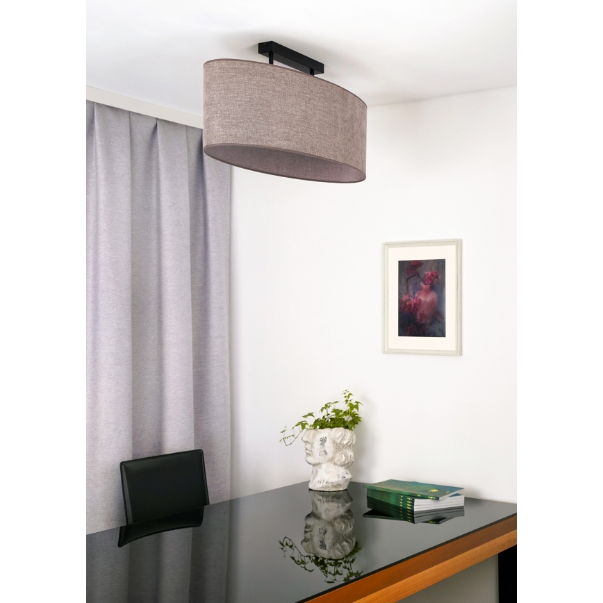 Duolla - Přisazený lustr OVAL 2xE27/15W/230V hnědá