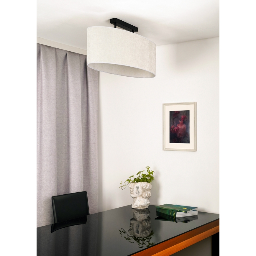Duolla - Přisazený lustr OVAL 2xE27/15W/230V šedá