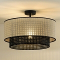 Duolla - Přisazený lustr RATTAN YUTE 1xE27/15W/230V pr. 45 cm krémová/černá