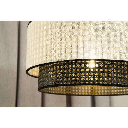 Duolla - Přisazený lustr RATTAN YUTE 1xE27/15W/230V pr. 45 cm krémová/černá