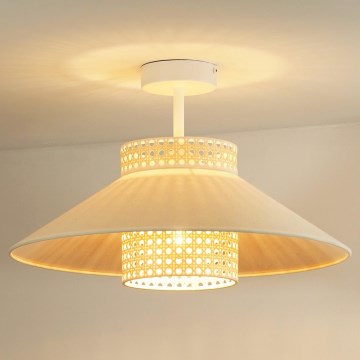 Duolla - Přisazený lustr RIO RATTAN 1xE27/15W/230V pr. 45 cm béžová/ratan