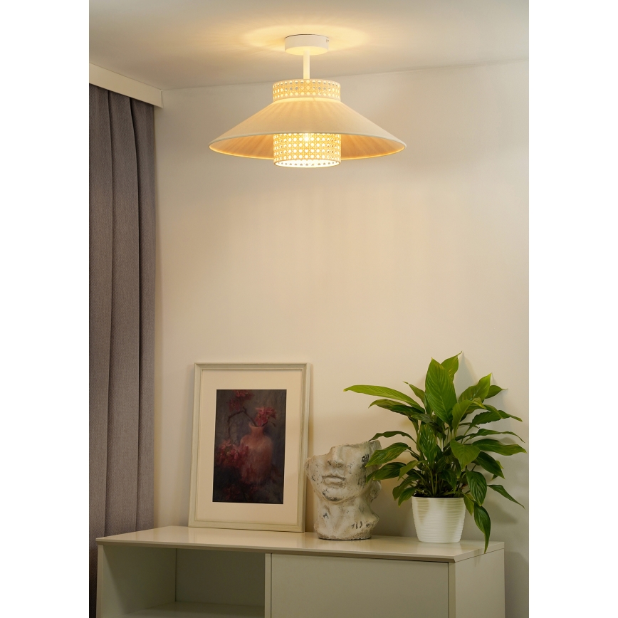 Duolla - Přisazený lustr RIO RATTAN 1xE27/15W/230V pr. 45 cm béžová/ratan