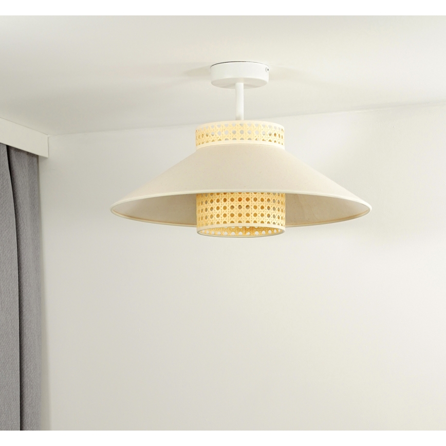 Duolla - Přisazený lustr RIO RATTAN 1xE27/15W/230V pr. 45 cm béžová/ratan
