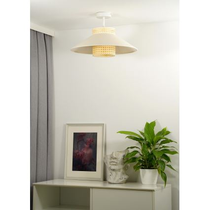 Duolla - Přisazený lustr RIO RATTAN 1xE27/15W/230V pr. 45 cm béžová/ratan