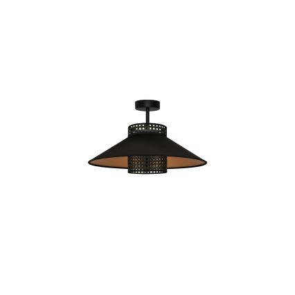 Duolla - Přisazený lustr RIO RATTAN 1xE27/15W/230V pr. 45 cm černá/zlatá
