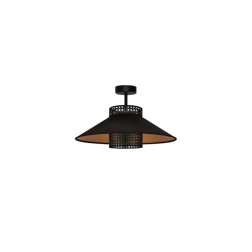 Duolla - Přisazený lustr RIO RATTAN 1xE27/15W/230V pr. 45 cm černá/zlatá