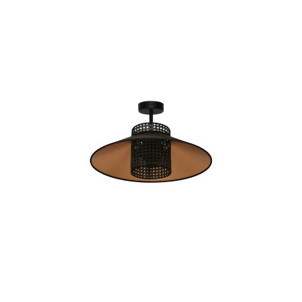 Duolla - Přisazený lustr RIO RATTAN 1xE27/15W/230V pr. 45 cm černá/zlatá