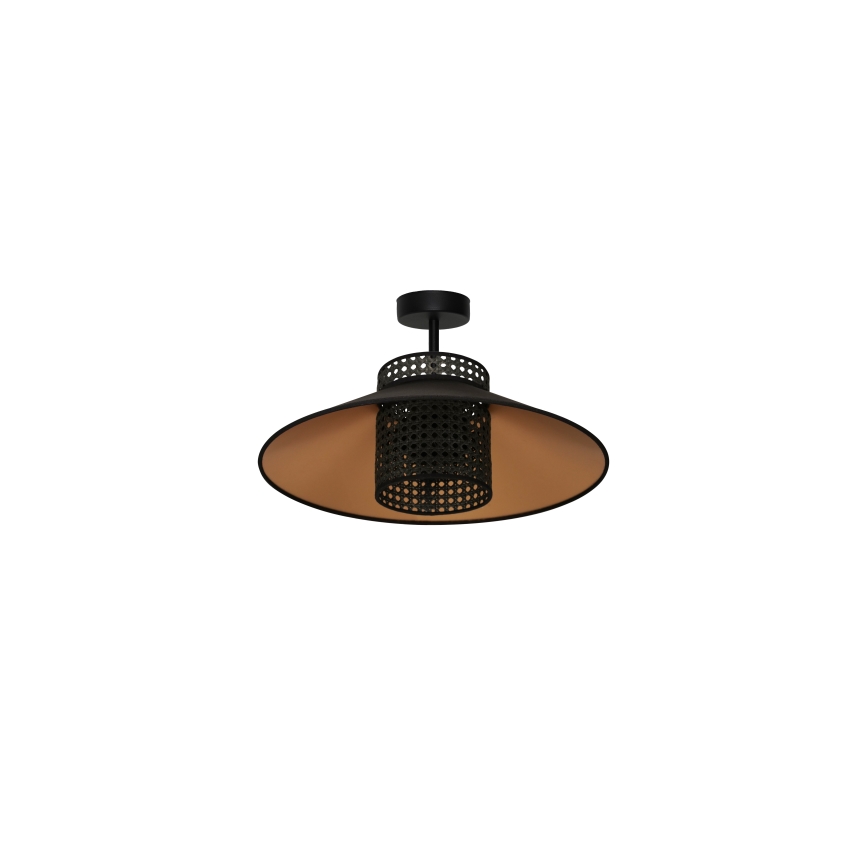 Duolla - Přisazený lustr RIO RATTAN 1xE27/15W/230V pr. 45 cm černá/zlatá