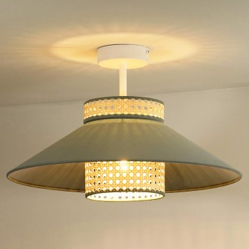 Duolla - Přisazený lustr RIO RATTAN 1xE27/15W/230V pr. 45 cm zelená/ratan