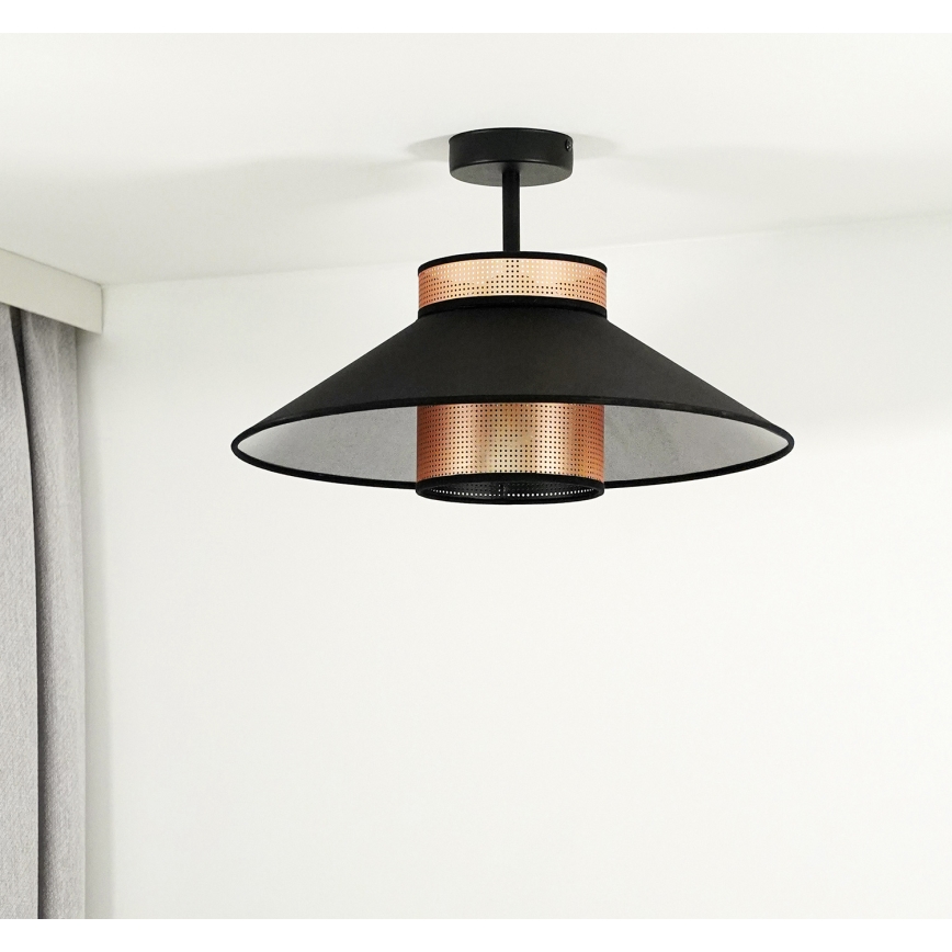 Duolla - Přisazený lustr RIO SHINY 1xE27/15W/230V pr. 45 cm černá/měděná