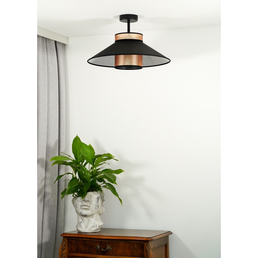 Duolla - Přisazený lustr RIO SHINY 1xE27/15W/230V pr. 45 cm černá/měděná