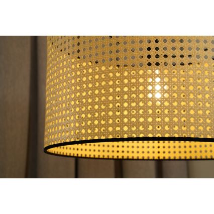 Duolla - Přisazený lustr ROLLER RATTAN 1xE27/15W/230V pr. 45 cm béžová/černá