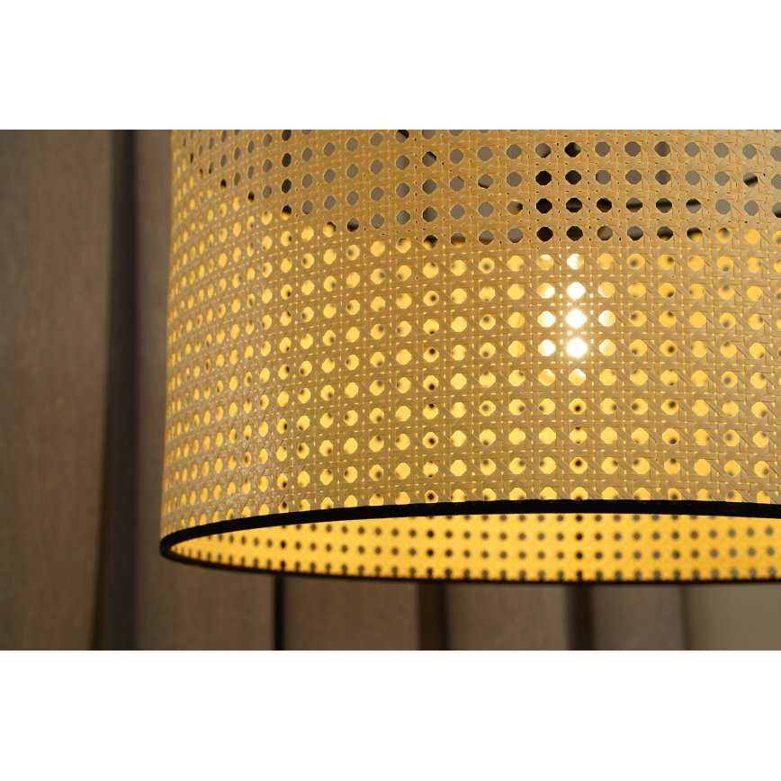 Duolla - Přisazený lustr ROLLER RATTAN 1xE27/15W/230V pr. 45 cm béžová/černá