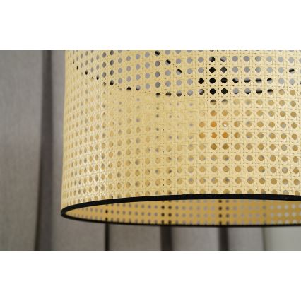 Duolla - Přisazený lustr ROLLER RATTAN 1xE27/15W/230V pr. 45 cm béžová/černá