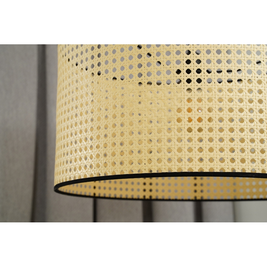 Duolla - Přisazený lustr ROLLER RATTAN 1xE27/15W/230V pr. 45 cm béžová/černá