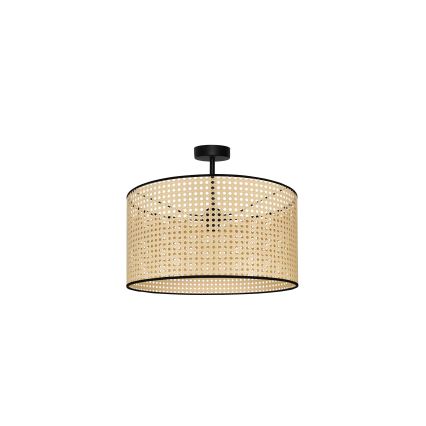 Duolla - Přisazený lustr ROLLER RATTAN 1xE27/15W/230V pr. 45 cm béžová/černá