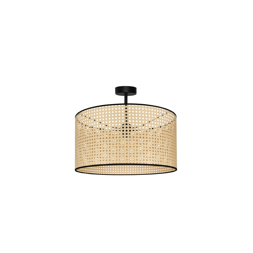 Duolla - Přisazený lustr ROLLER RATTAN 1xE27/15W/230V pr. 45 cm béžová/černá