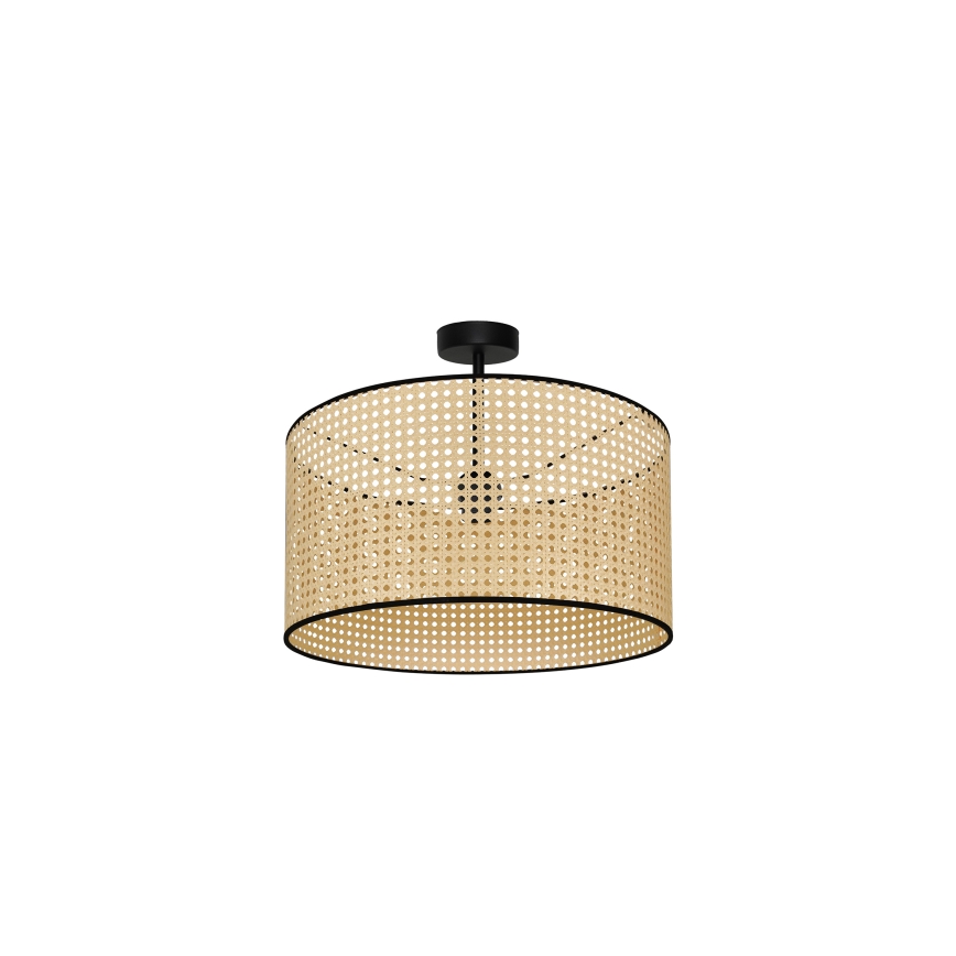 Duolla - Přisazený lustr ROLLER RATTAN 1xE27/15W/230V pr. 45 cm béžová/černá