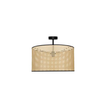 Duolla - Přisazený lustr ROLLER RATTAN 1xE27/15W/230V pr. 45 cm béžová/černá