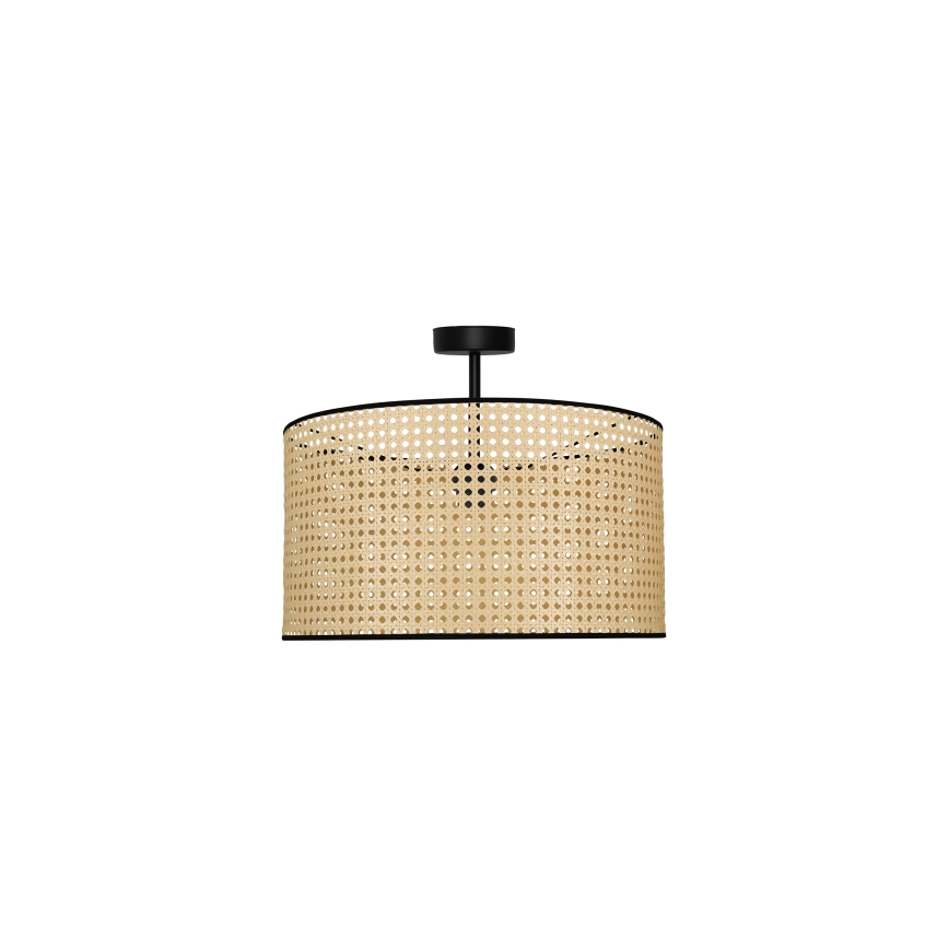 Duolla - Přisazený lustr ROLLER RATTAN 1xE27/15W/230V pr. 45 cm béžová/černá
