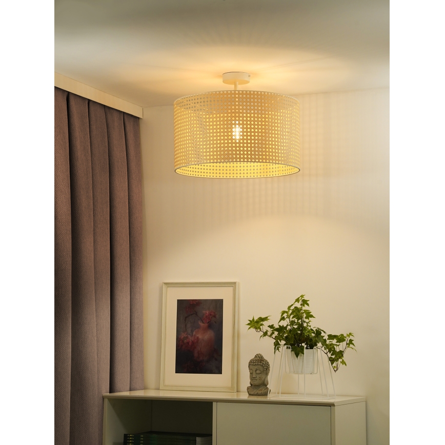 Duolla - Přisazený lustr ROLLER RATTAN 1xE27/15W/230V pr. 45 cm béžová