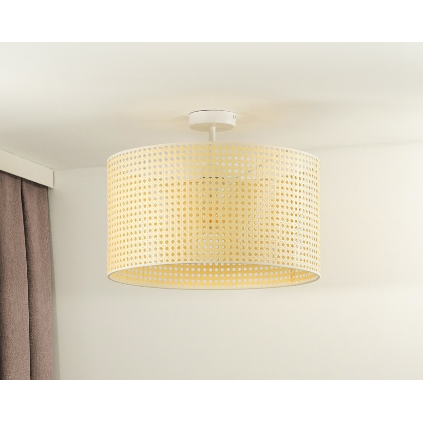 Duolla - Přisazený lustr ROLLER RATTAN 1xE27/15W/230V pr. 45 cm béžová