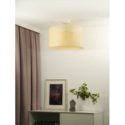 Duolla - Přisazený lustr ROLLER RATTAN 1xE27/15W/230V pr. 45 cm béžová