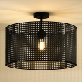 Duolla - Přisazený lustr ROLLER RATTAN 1xE27/15W/230V pr. 45 cm černá
