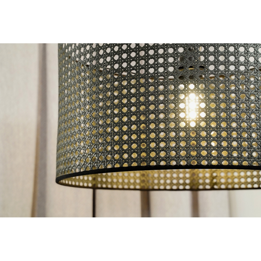 Duolla - Přisazený lustr ROLLER RATTAN 1xE27/15W/230V pr. 45 cm černá