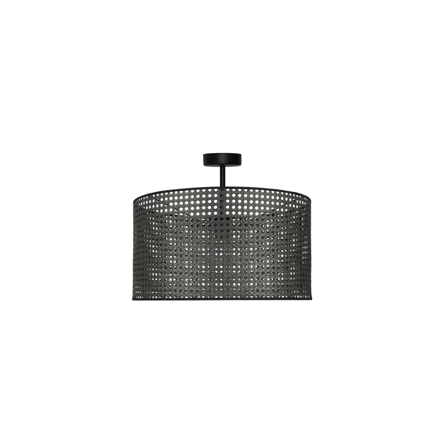 Duolla - Přisazený lustr ROLLER RATTAN 1xE27/15W/230V pr. 45 cm černá