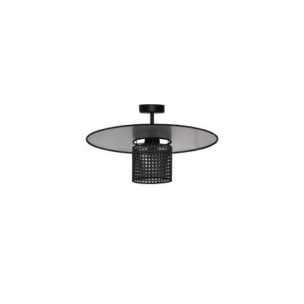 Duolla - Přisazený lustr TOKYO RATTAN 1xE27/15W/230V pr. 50 cm černá/stříbrná