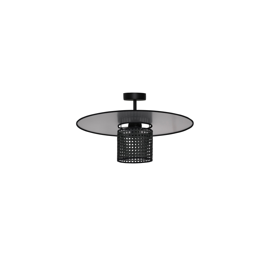 Duolla - Přisazený lustr TOKYO RATTAN 1xE27/15W/230V pr. 50 cm černá/stříbrná