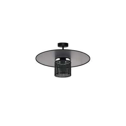 Duolla - Přisazený lustr TOKYO RATTAN 1xE27/15W/230V pr. 50 cm černá/stříbrná