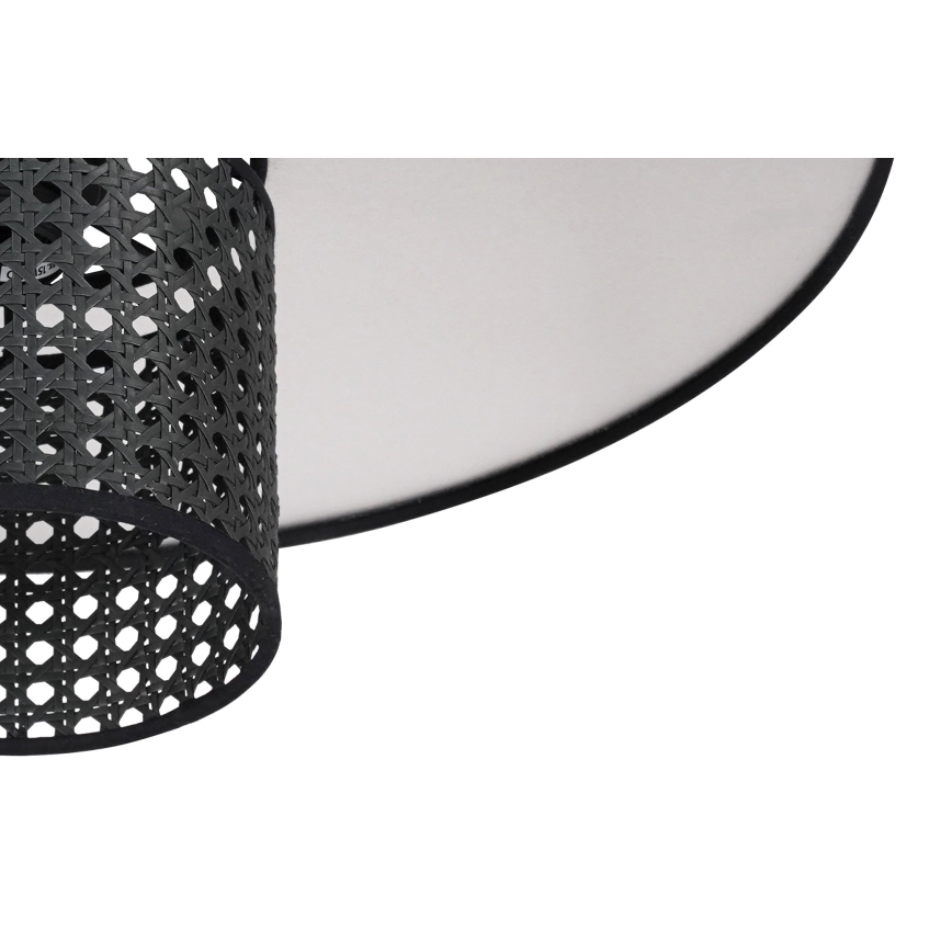 Duolla - Přisazený lustr TOKYO RATTAN 1xE27/15W/230V pr. 50 cm černá/stříbrná