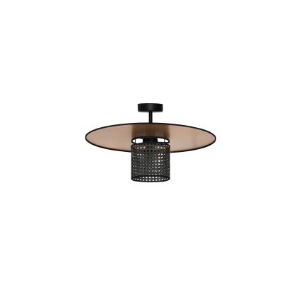 Duolla - Přisazený lustr TOKYO RATTAN 1xE27/15W/230V pr. 50 cm zlatá/černá