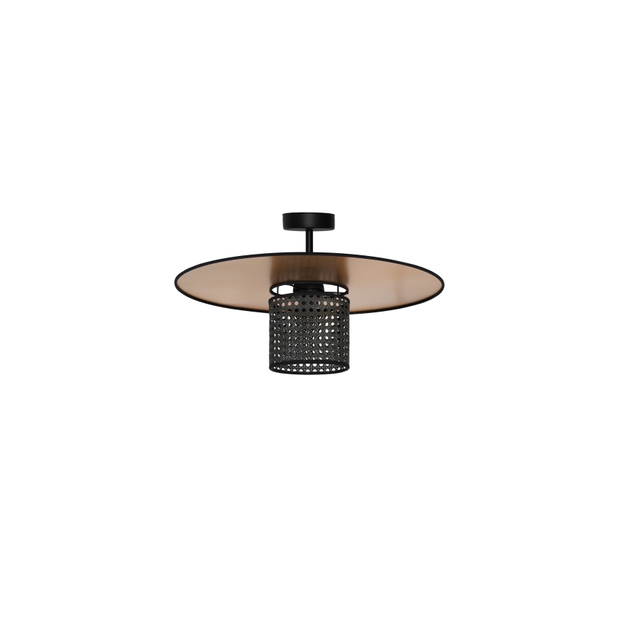Duolla - Přisazený lustr TOKYO RATTAN 1xE27/15W/230V pr. 50 cm zlatá/černá