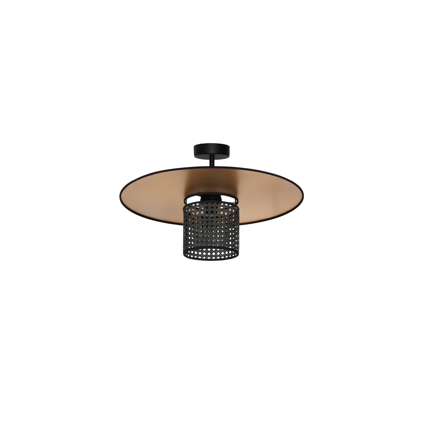 Duolla - Přisazený lustr TOKYO RATTAN 1xE27/15W/230V pr. 50 cm zlatá/černá
