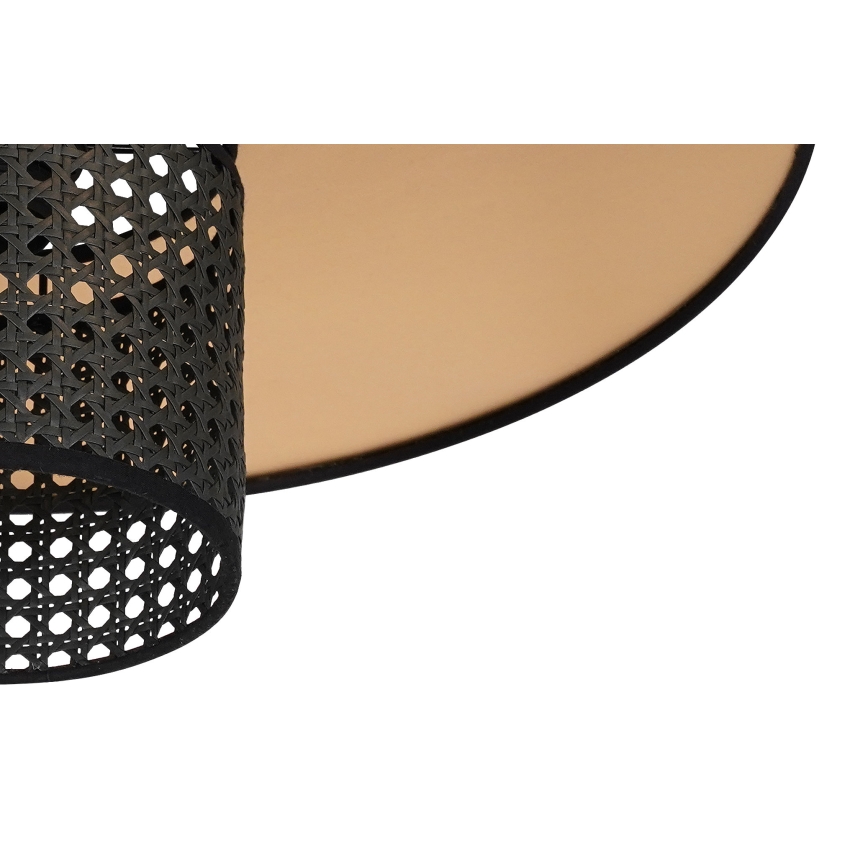 Duolla - Přisazený lustr TOKYO RATTAN 1xE27/15W/230V pr. 50 cm zlatá/černá