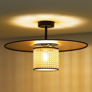 Duolla - Přisazený lustr TOKYO RATTAN 1xE27/15W/230V pr. 50 cm zlatá/ratan