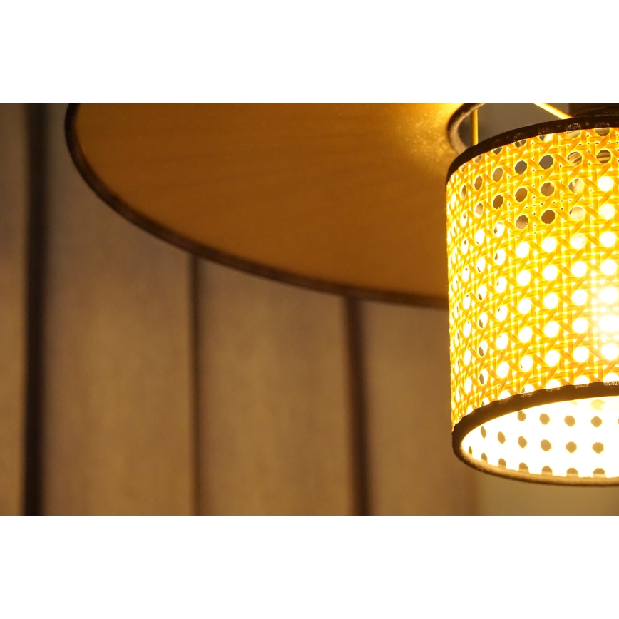 Duolla - Přisazený lustr TOKYO RATTAN 1xE27/15W/230V pr. 50 cm zlatá/ratan