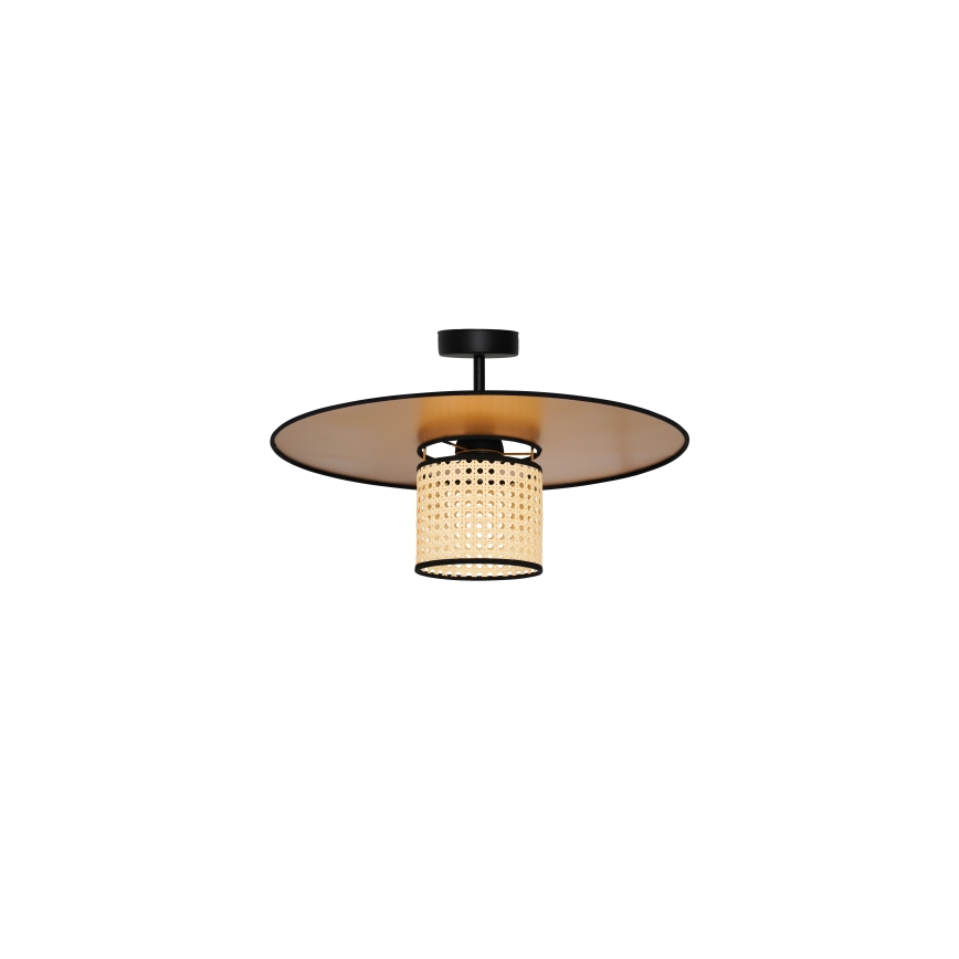 Duolla - Přisazený lustr TOKYO RATTAN 1xE27/15W/230V pr. 50 cm zlatá/ratan