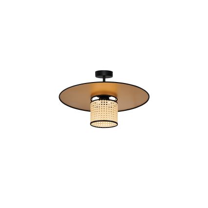 Duolla - Přisazený lustr TOKYO RATTAN 1xE27/15W/230V pr. 50 cm zlatá/ratan