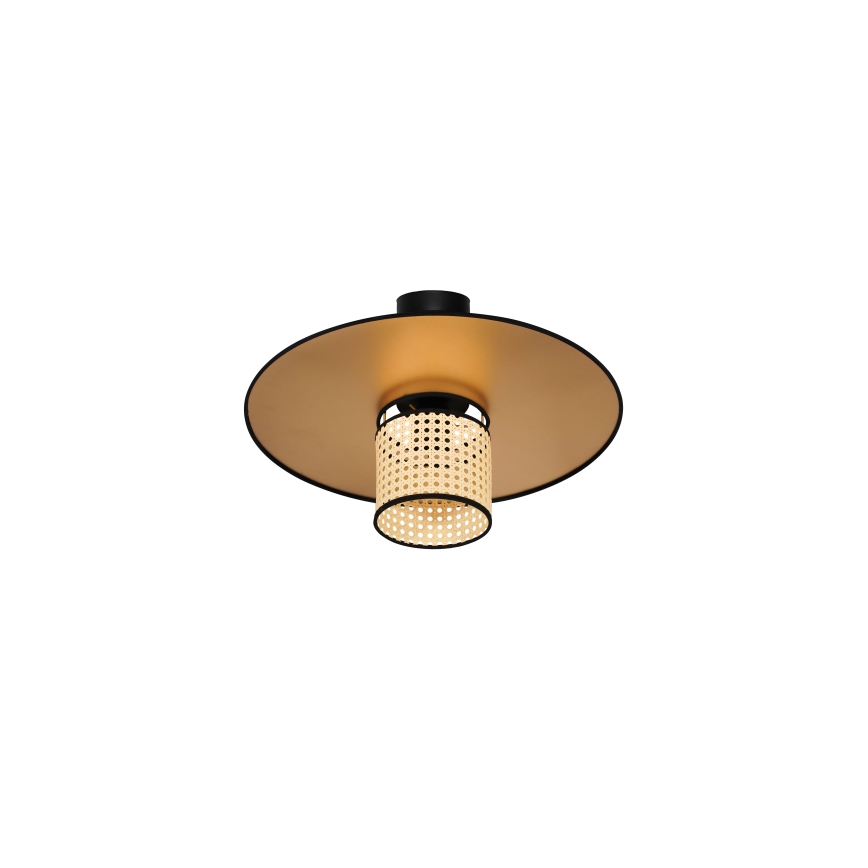 Duolla - Přisazený lustr TOKYO RATTAN 1xE27/15W/230V pr. 50 cm zlatá/ratan